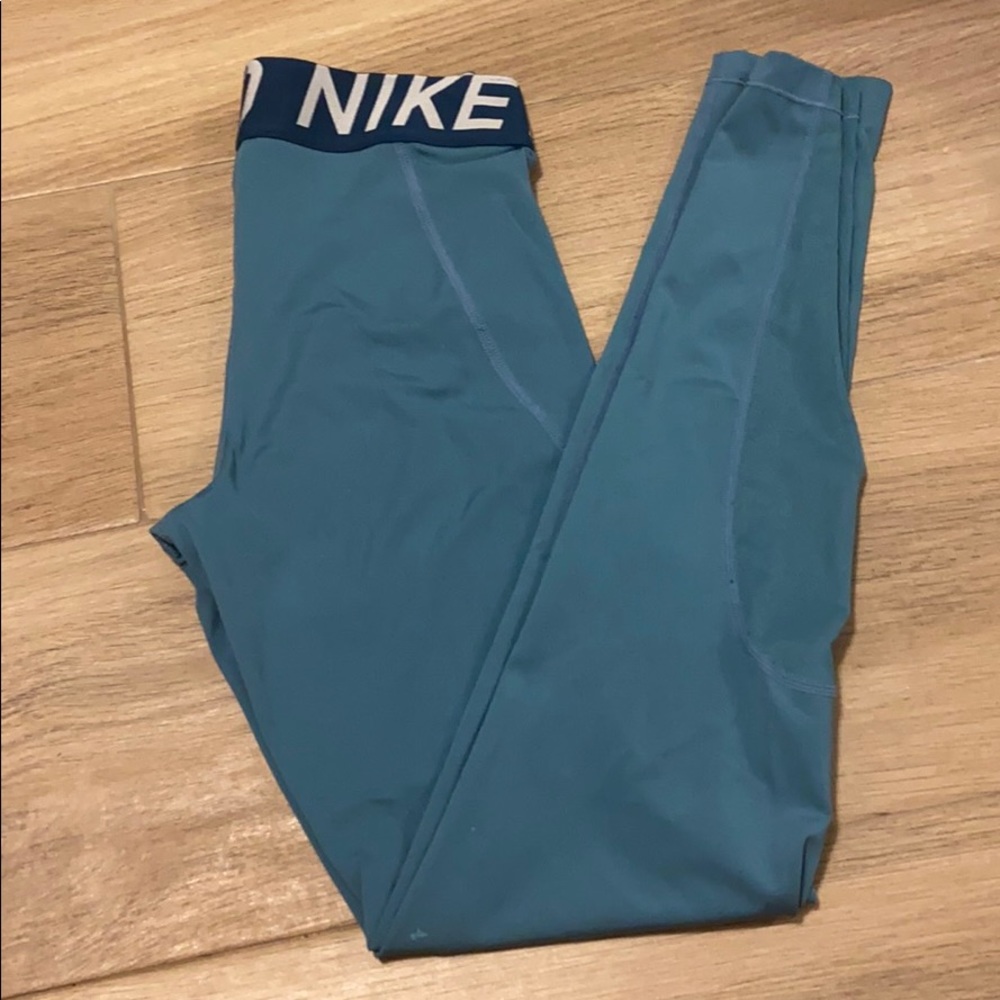 Blue Nike Pro Leggings
